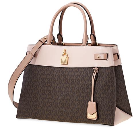 michael kors gramercy large logo satchel|Gramercy Large Studded Logo and Leather Satchel.